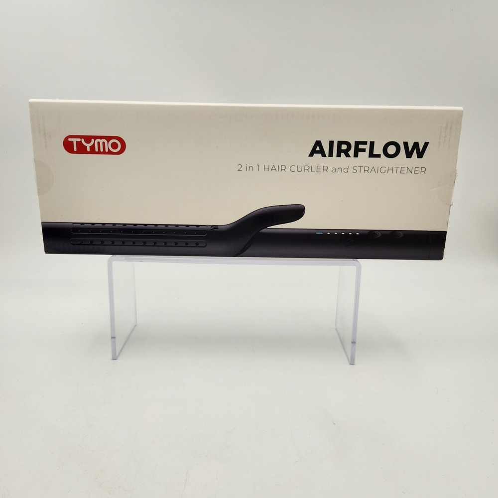 TYMO AIRFLOW 2 in 1 Hair Curler and Straightener Nano Titanium Black Open Box